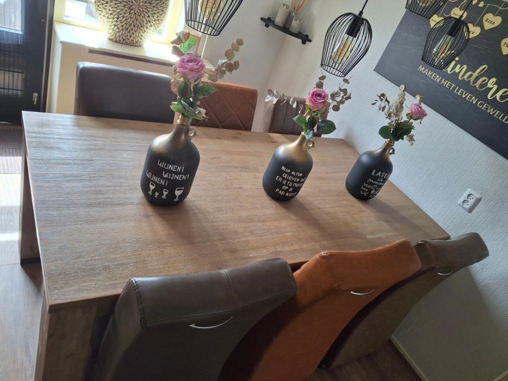 Robuuste eetkamertafel met 6 stoelen, Huis en Inrichting, Tafels | Eettafels, Ophalen, 50 tot 100 cm, Zo goed als nieuw, Vijf personen of meer