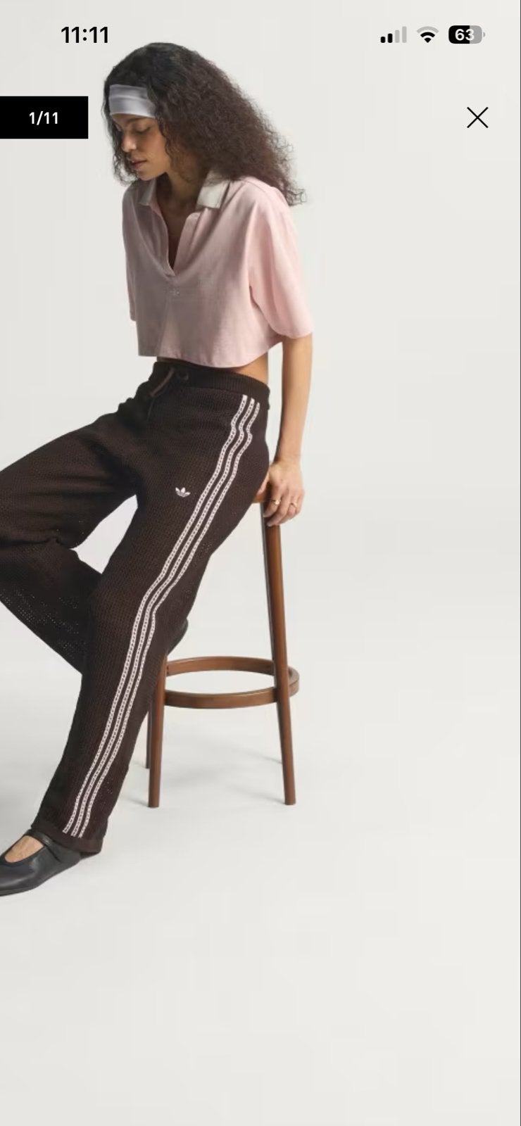 Adidas bruine joggingbroek met roze strepen, Bruin, Adidas, Nieuw, Ophalen of Verzenden