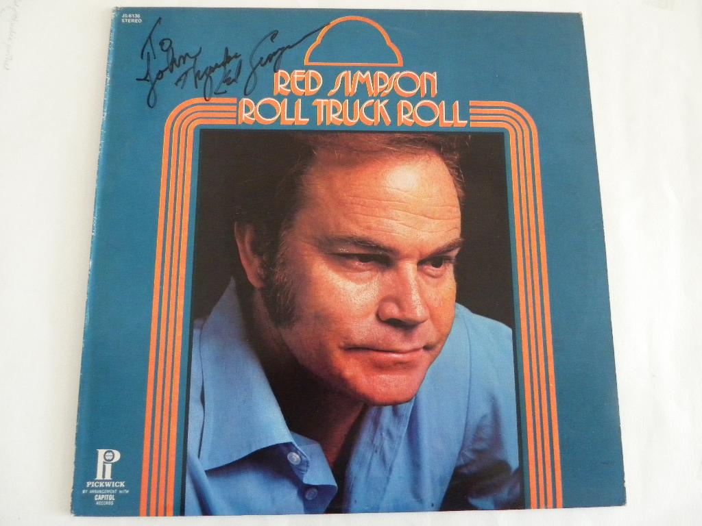 LP Red Simpson - Roll Truck Roll - GESIGNEERD, Ophalen of Verzenden, Gebruikt, 12 inch