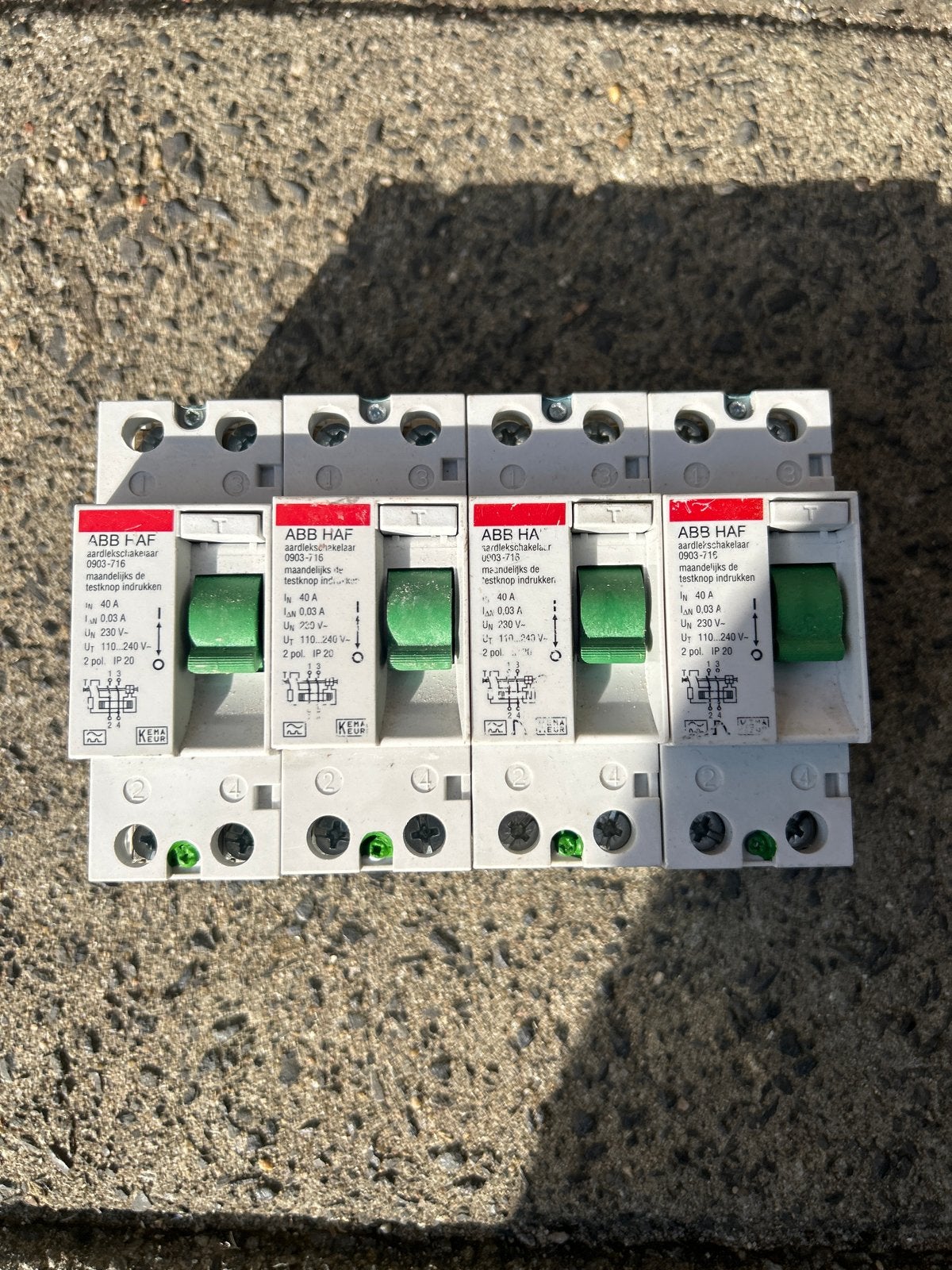 ABB HAF Aardlekschakelaar 40A 0.03A 2-polig, Ophalen of Verzenden, Gebruikt, ABB, Aardlekschakelaar