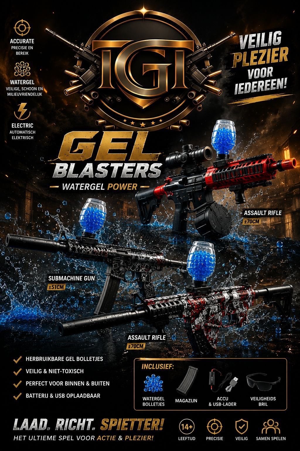 Gellblasters, Tickets en Kaartjes, Evenementen en Festivals, Drie personen of meer