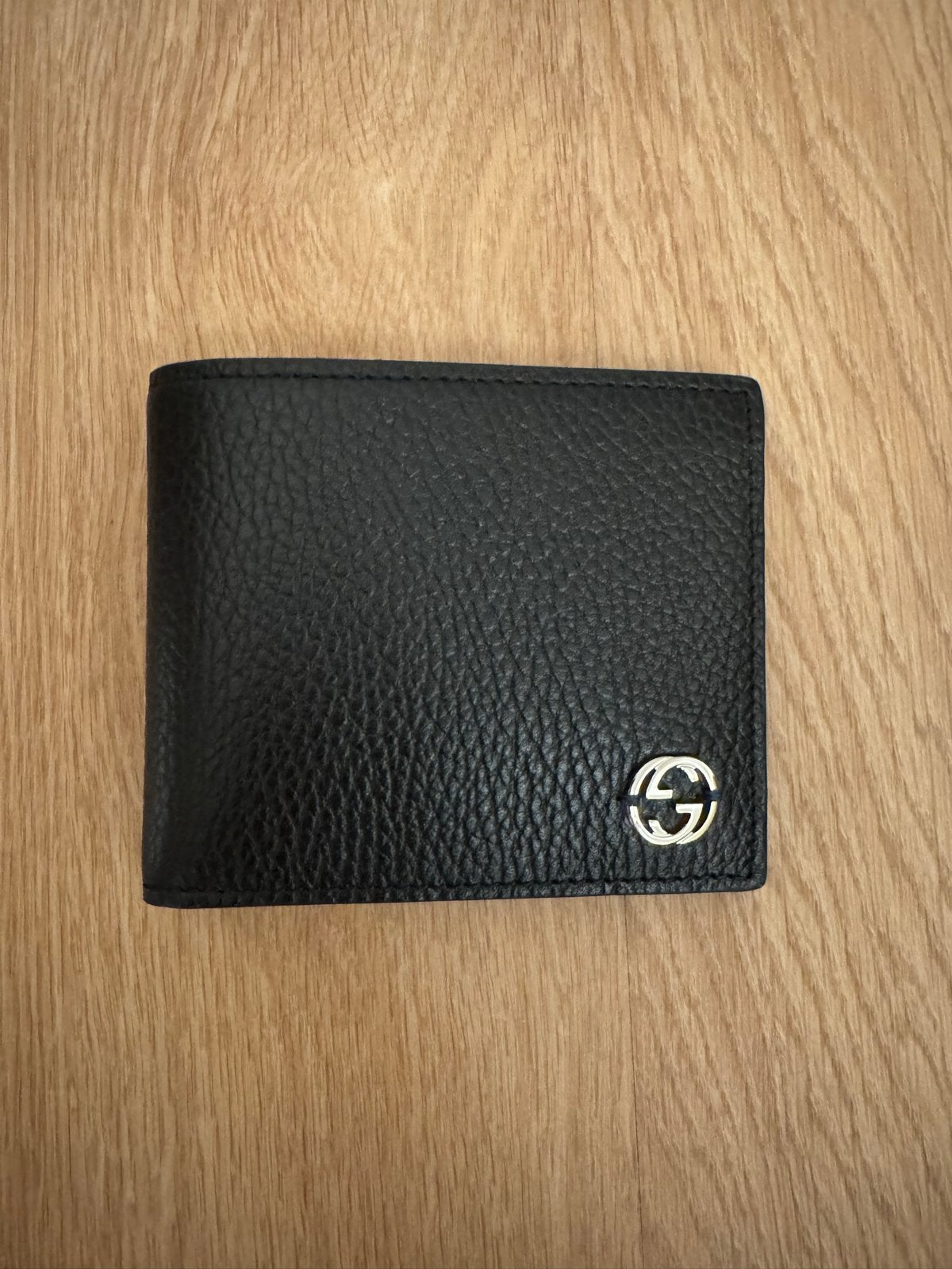 Gucci Interlocking GG Bifold Wallet Portemonnee Blue, Zwart, Nieuw, Leer, Ophalen