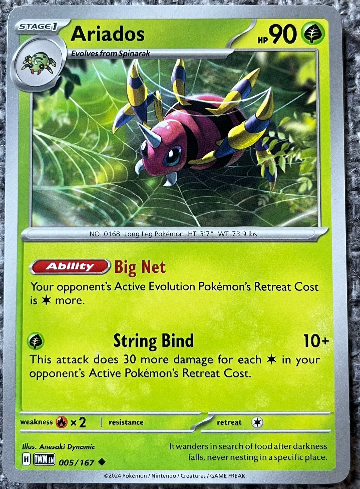 Pokémonkaart van Ariados (168) • Twilight Masquerade, Verzenden, Nieuw, Losse kaart
