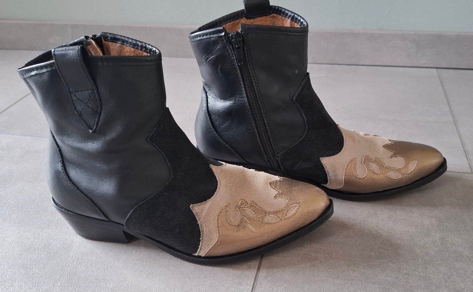 DWRS laarzen enkellaarzen cowboy laarsjes maat 38 igs, DWRS, Zwart, Lage of Enkellaarzen, Ophalen of Verzenden
