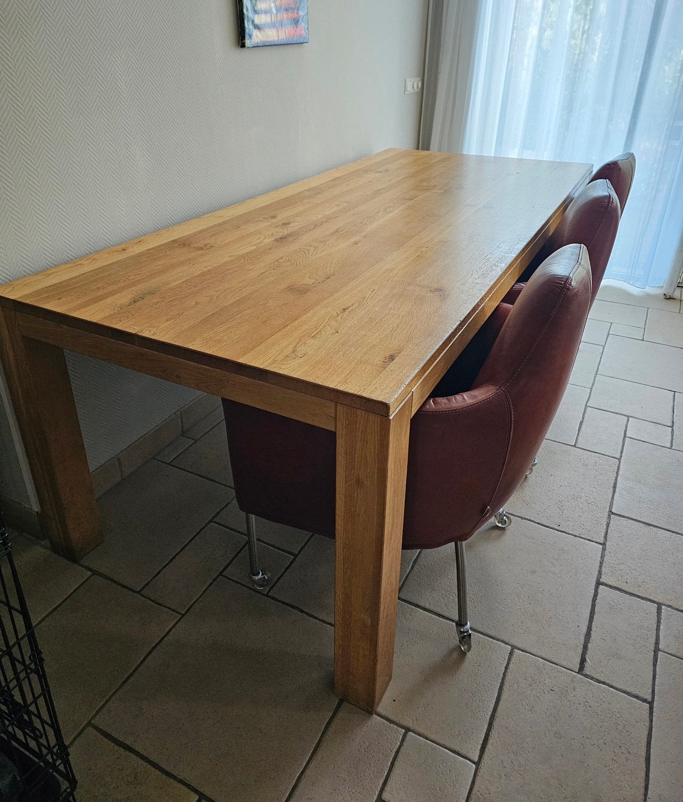 Eikenhouten eettafel 240/100/78, 100 tot 150 cm, Eikenhout, 200 cm of meer, Ophalen of Verzenden