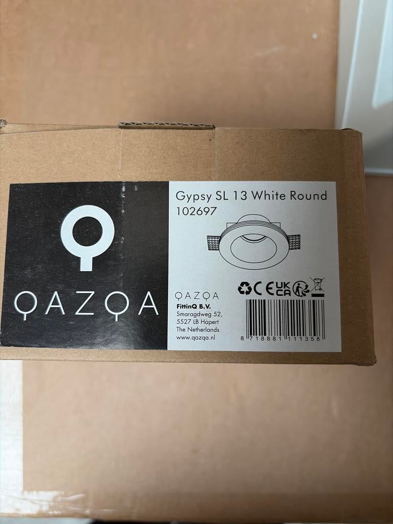 Qazqa Gypsy SL 13 Witte Ronde Inbouwspot stucspot, Metaal of Aluminium, Ophalen of Verzenden, Zo goed als nieuw, Inbouw