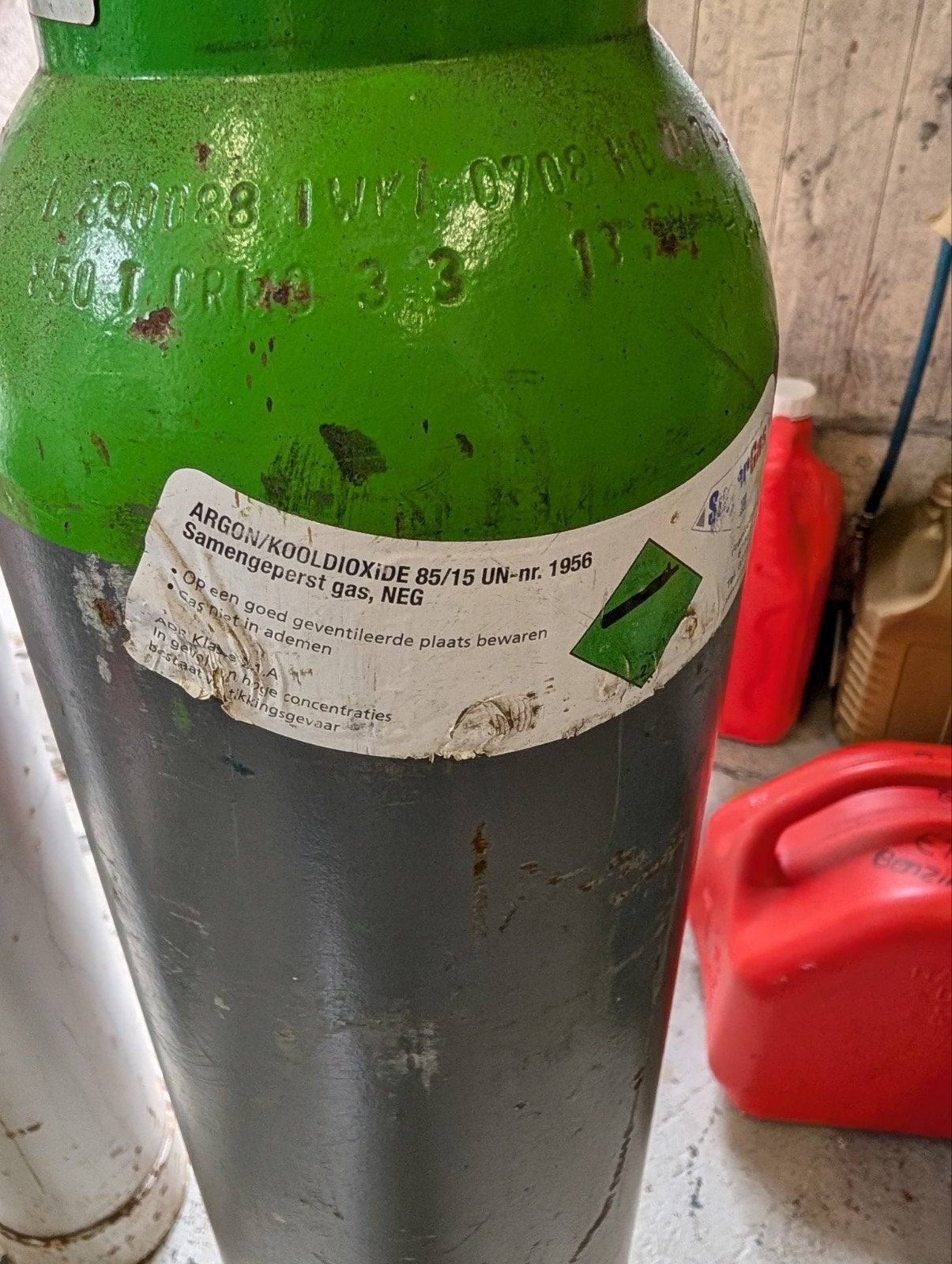 Argon/Kooldioxide 85/15 gasfles - 10L 200/300 bar, Doe-het-zelf en Verbouw, Ophalen, 250 ampère of meer, Co2