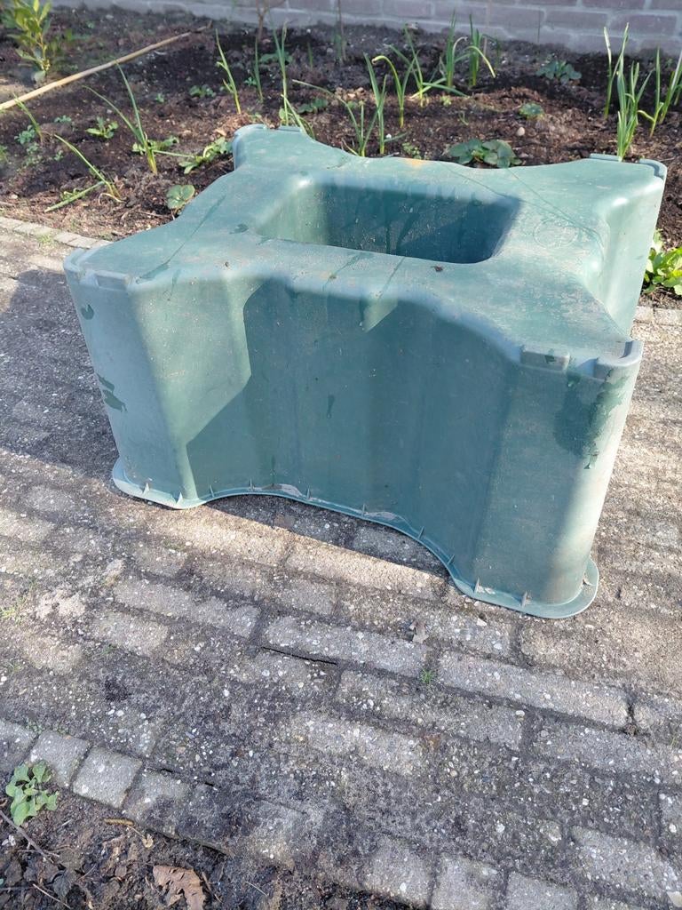 Groene regenton voet, Tuin en Terras, Regentonnen, 75 tot 150 liter, Ophalen, Gebruikt, Kunststof