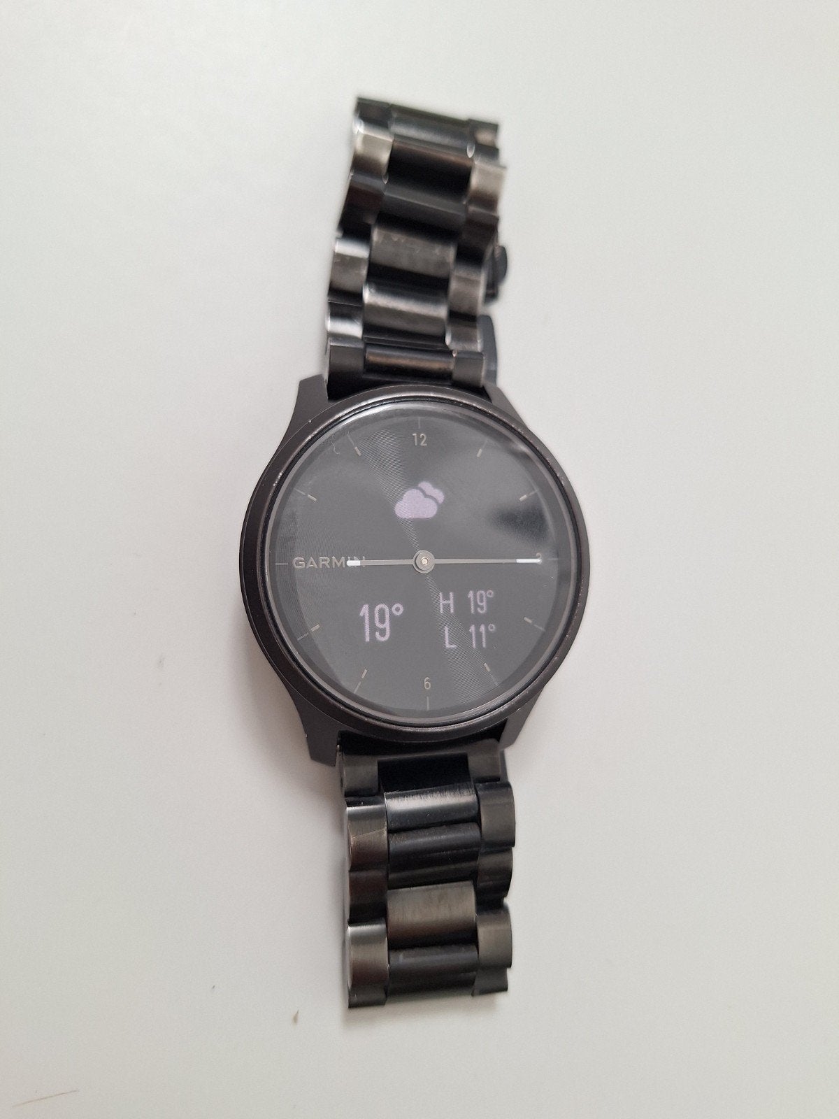 Garmin Vivomove Style met extra zwarte metalen band, Gebruikt, Zwart, Garmin, Ophalen of Verzenden