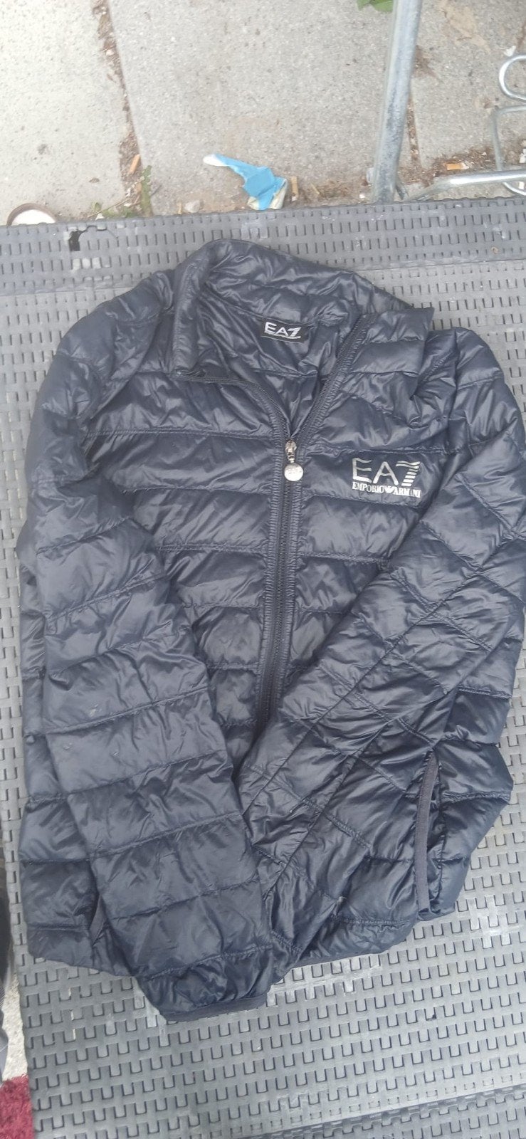 Armani EA7 Jas - Stijlvolle Zwarte Gewatteerde Jas, Kleding | Heren, Zwart, Armani EA7, Overige maten, Ophalen of Verzenden