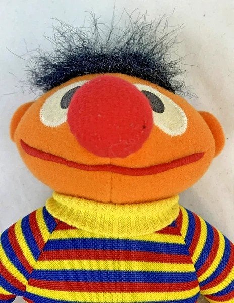 Vintage Ernie Pluche Knuffel Pop 1992 Hasbro Sesamstraat 90s, Coolsingel 104, 3011 AG Rotterdam, Netherlands, Overige typen, Zo goed als nieuw