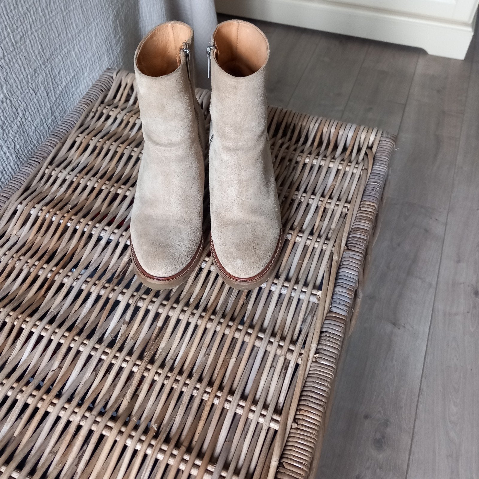 Shabbies Enkellaarsjes Dames Beige schoenen maat 41, Ophalen of Verzenden, Zo goed als nieuw, Beige