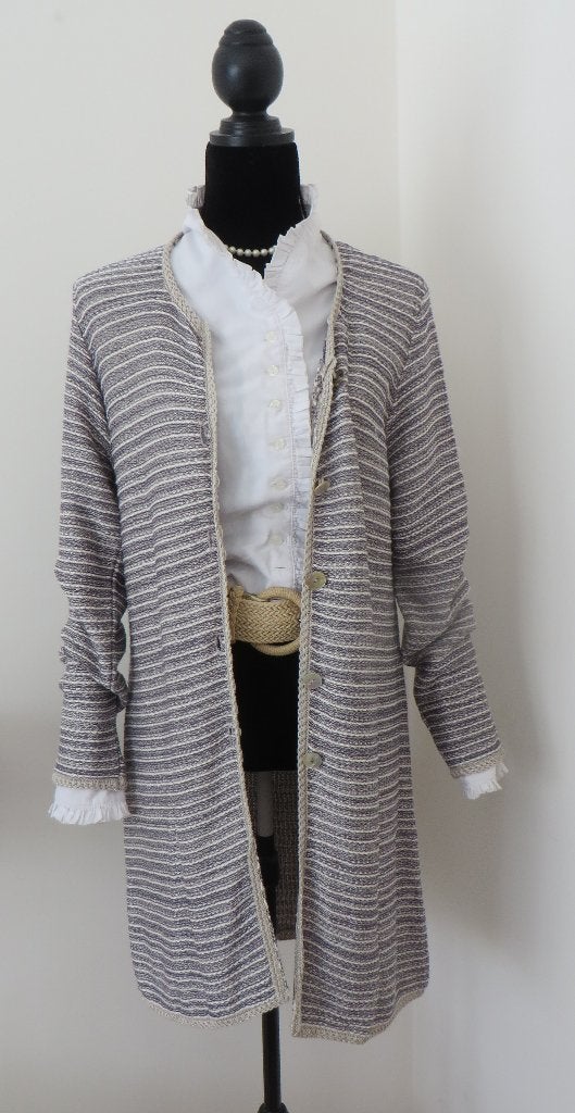 BELLUNA I Elegant gestreept Vest I Maat 40/42 I Blauw/Beige, Meerkleurig, Maat 42/44 (L), Belluna, Ophalen of Verzenden
