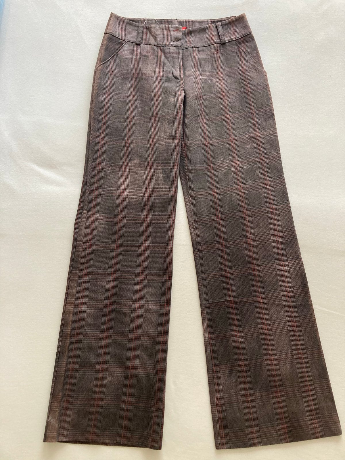 Geruite dames broek maat S, taille 38 cm, Bruin, Ophalen of Verzenden, Maat 36 (S), Lang