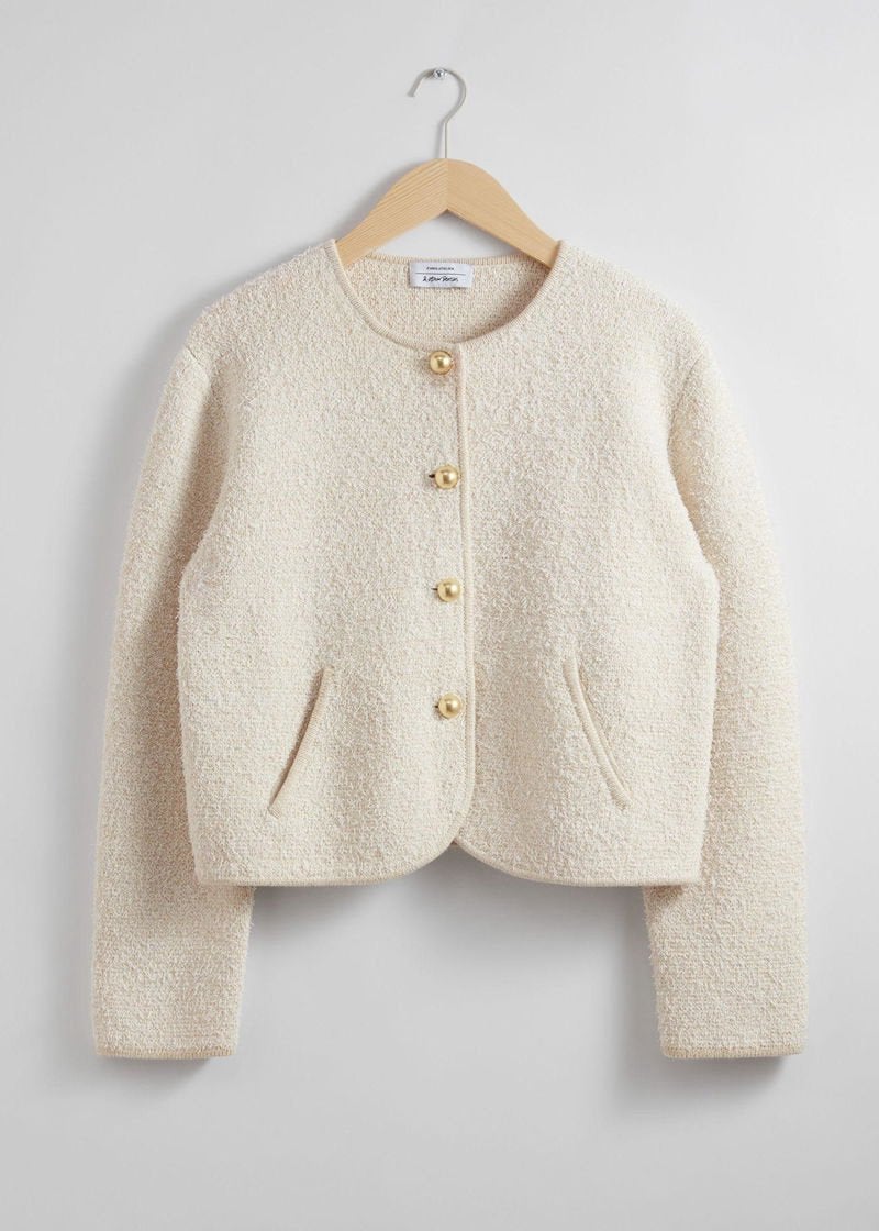 & Other Stories Textured Cream Glitter Vest M, Ophalen of Verzenden, Nieuw, Maat 38/40 (M), Wit