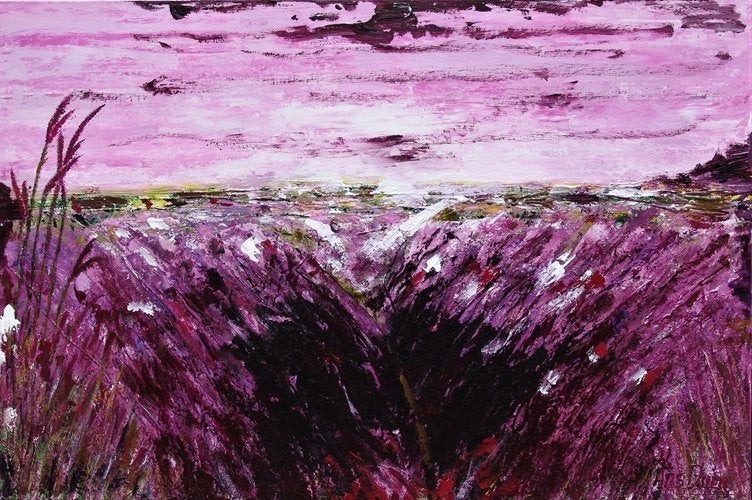 Kunsthandel Gennep - "The Smell 0f Lavender", Ophalen of Verzenden, Handgeschilderd, Acrylverf