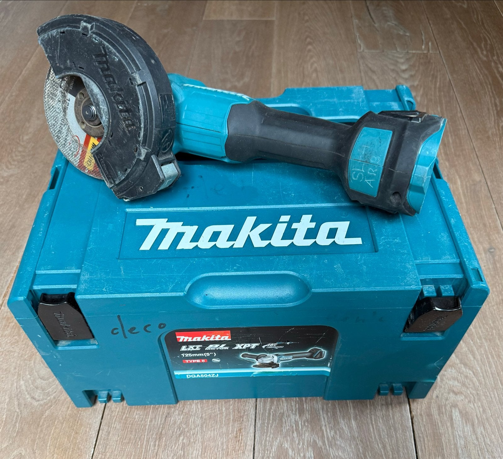 Makita DGA504ZJ 18V Accu Haakse Slijper (Body), Ophalen of Verzenden, Gebruikt, Minder dan 700 watt, Haakse handslijpmachine