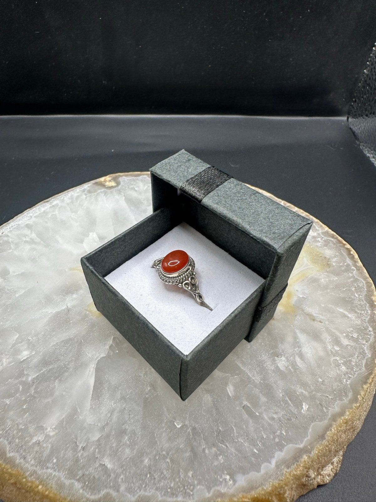 Zilveren Carneool Ring Maat 14, Sieraden, Tassen en Uiterlijk, Nieuw, Ophalen of Verzenden, Kleiner dan 17, X