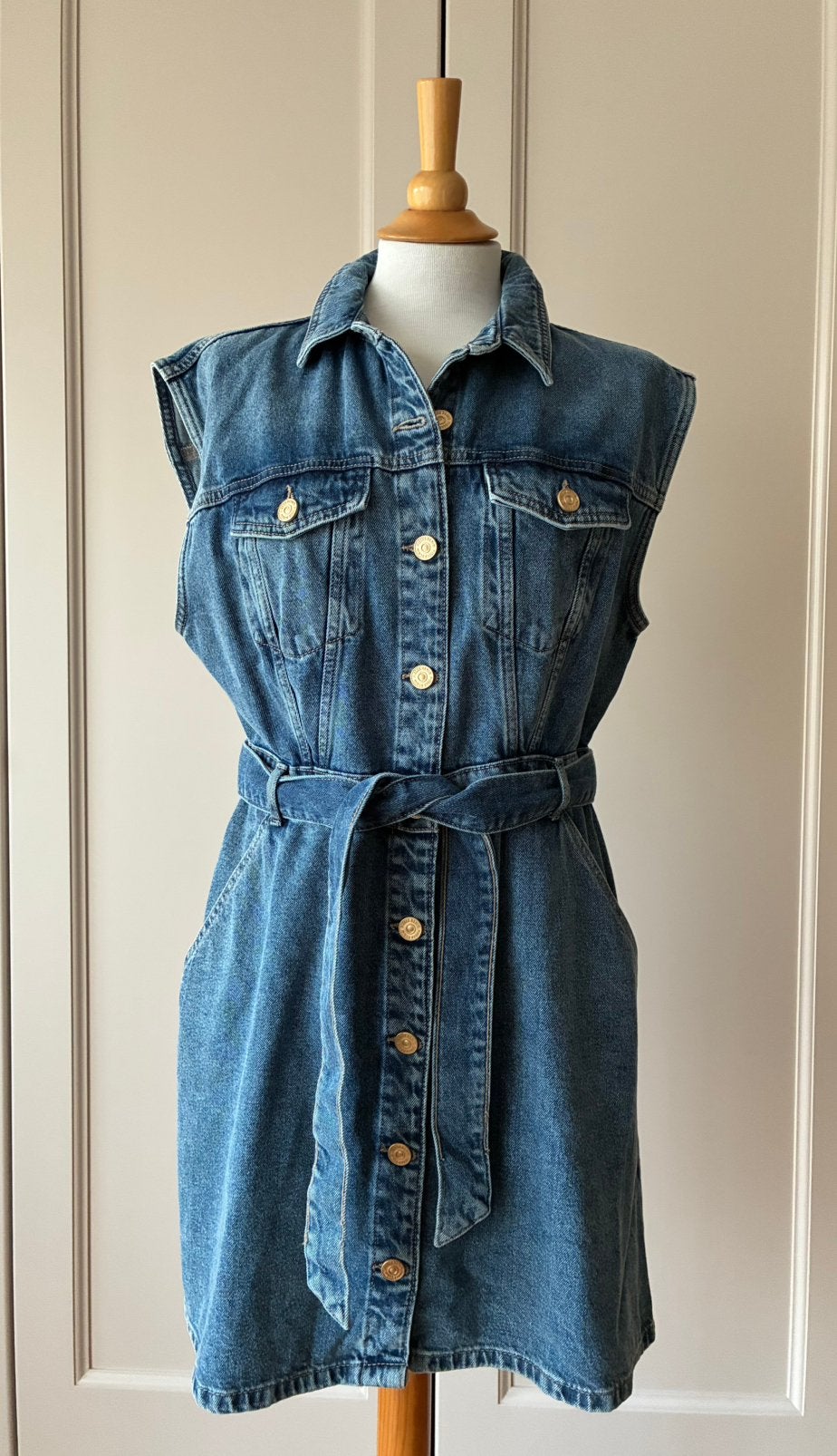 Pieces denim jurk , maat XL valt als L, Kleding | Dames, Blauw, Maat 42/44 (L), Ophalen of Verzenden, Zo goed als nieuw