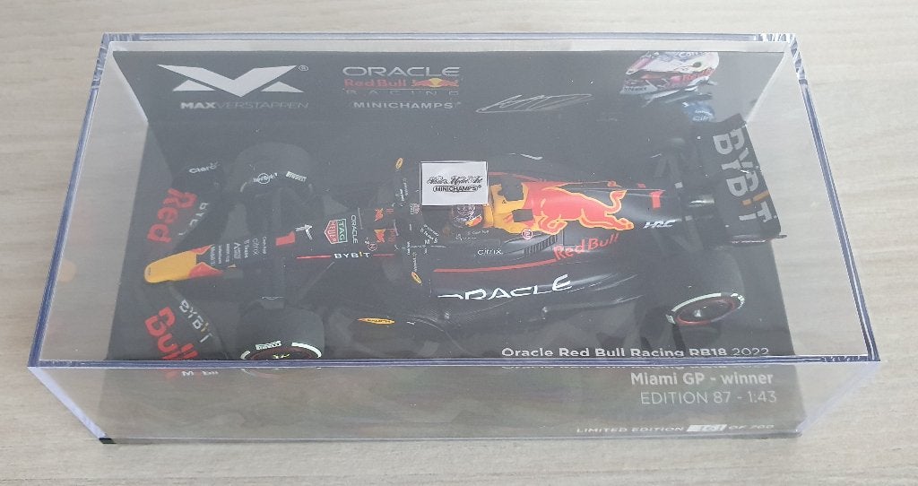 GP Miami 2022 Max Verstappen MiniChamps 1:43 NIEUW, Ophalen of Verzenden, Nieuw, Formule 1