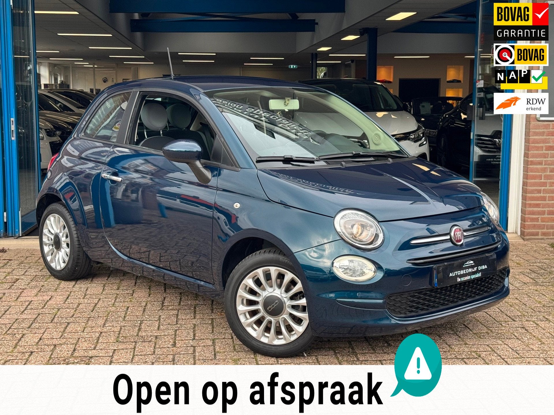 Fiat 500 1.2 Popstar 2016 AIRCO APK LM 19k km NAP!, Auto's, Voorwielaandrijving, Dealer onderhouden, Stof, Gebruikt