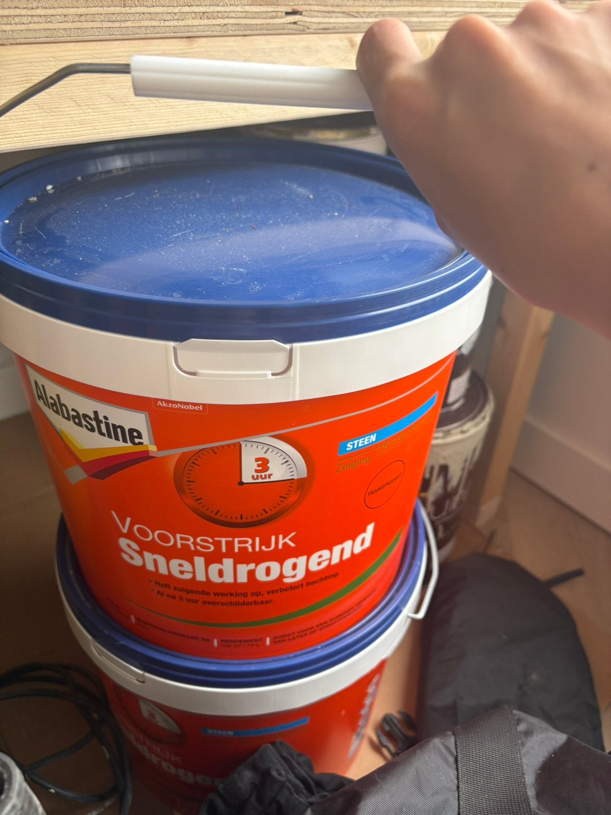 Alabastine transparante voorstrijk 20 L (2x10L), Doe-het-zelf en Verbouw, Verf, Beits en Lak, Ophalen, Zo goed als nieuw, Wit