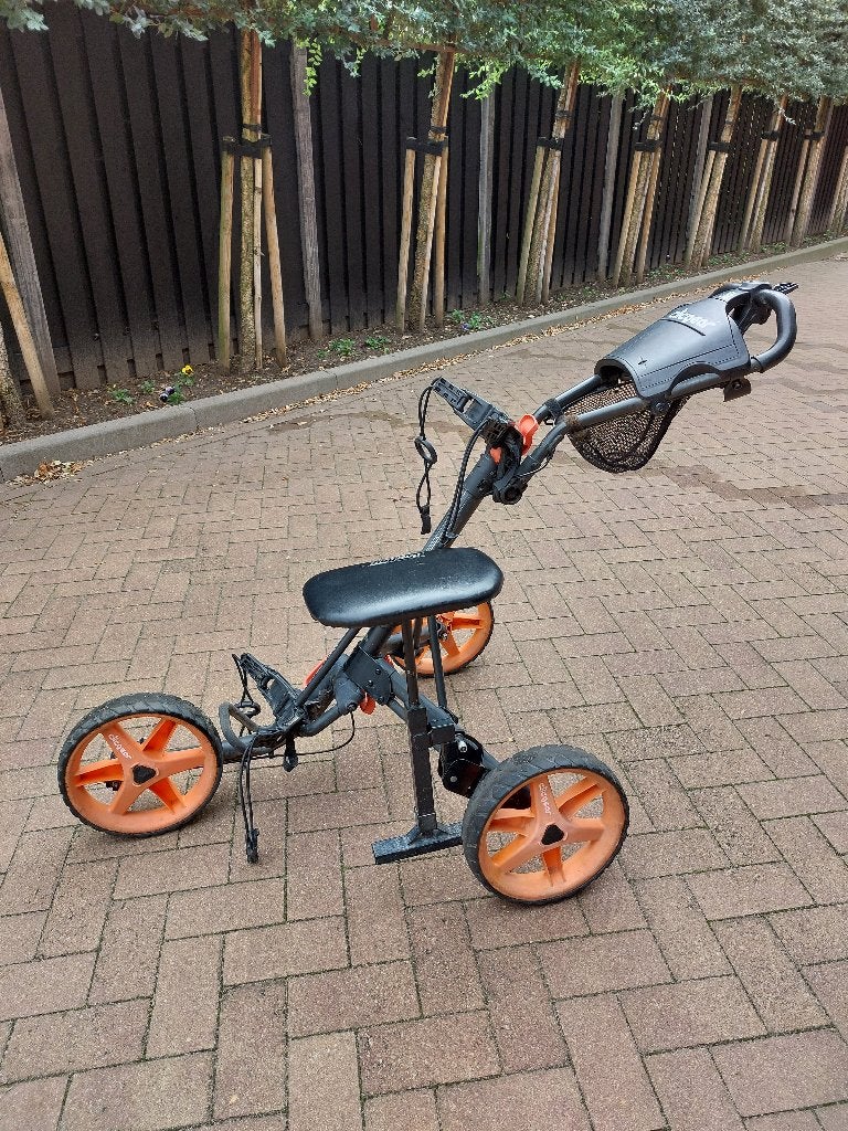 Te Koop: Golftrolley met zitje, Sport en Fitness, Ophalen, Gebruikt, Golfkar, Overige merken