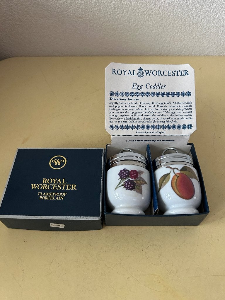 Royal Worcester Egg Coddlers Evesham - Set van 2 in Doos, Ophalen of Verzenden