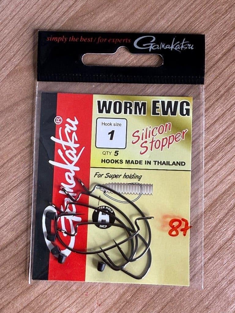 Gamakatsu Worm EWG Silicon Stopper haken maat 1 – 5 stuks, Haak, Eu, Eu, Nieuw