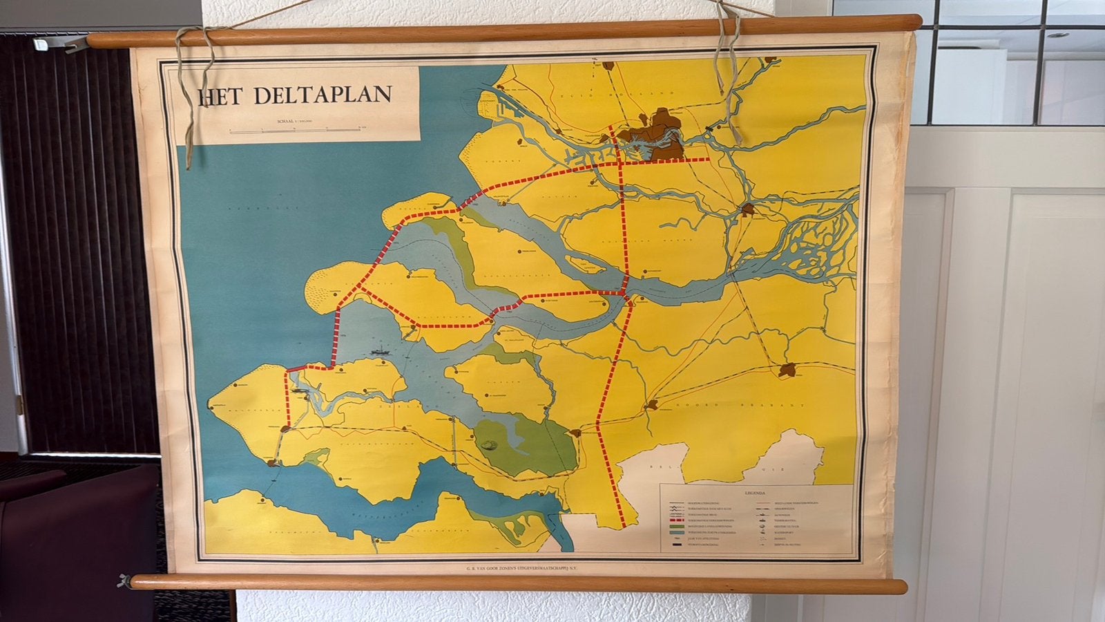 Kaart van zeeland Delta plan, Ophalen of Verzenden, Aardrijkskunde