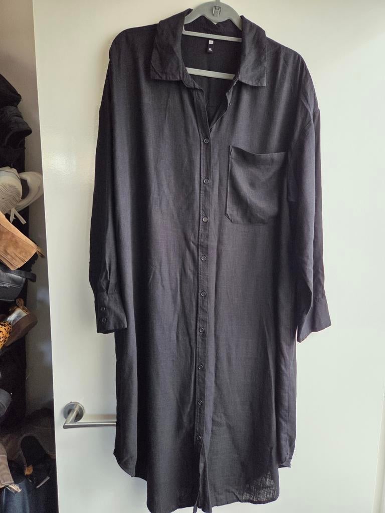 Hema zwarte linnen jurk XL, Kleding | Dames, Jurken, Ophalen of Verzenden