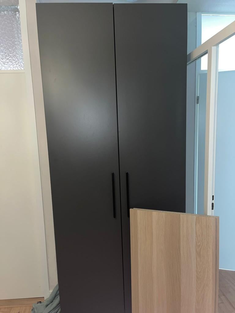 Ikea kast Pax Donkergrijs, Ophalen, 100 tot 150 cm, 200 cm of meer, 50 tot 75 cm