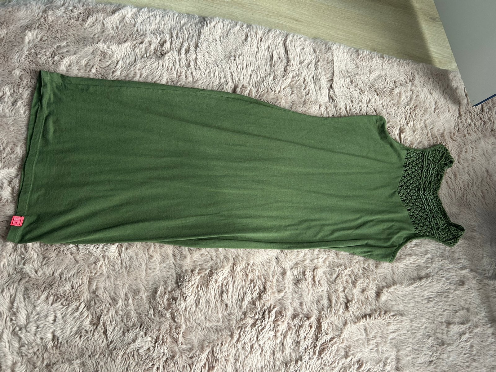 Superdry lange groene zomerjurk, Kleding | Dames, Ophalen, Zo goed als nieuw, Maat 36 (S), Onder de knie