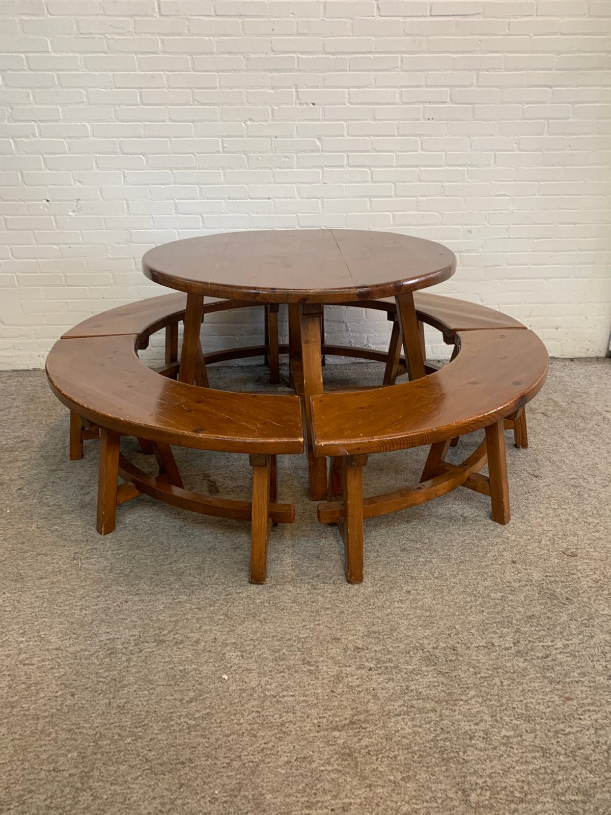 Eethoek pine dining set by Pierre Chapo Frankrijk jaren 60., Huis en Inrichting, Ophalen of Verzenden, Zo goed als nieuw