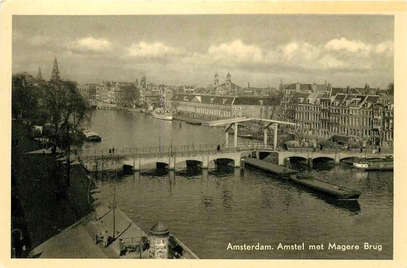 377-224-023 Amsterdam Amstel met Magere Brug, Verzenden, Voor 1920, Noord-Holland