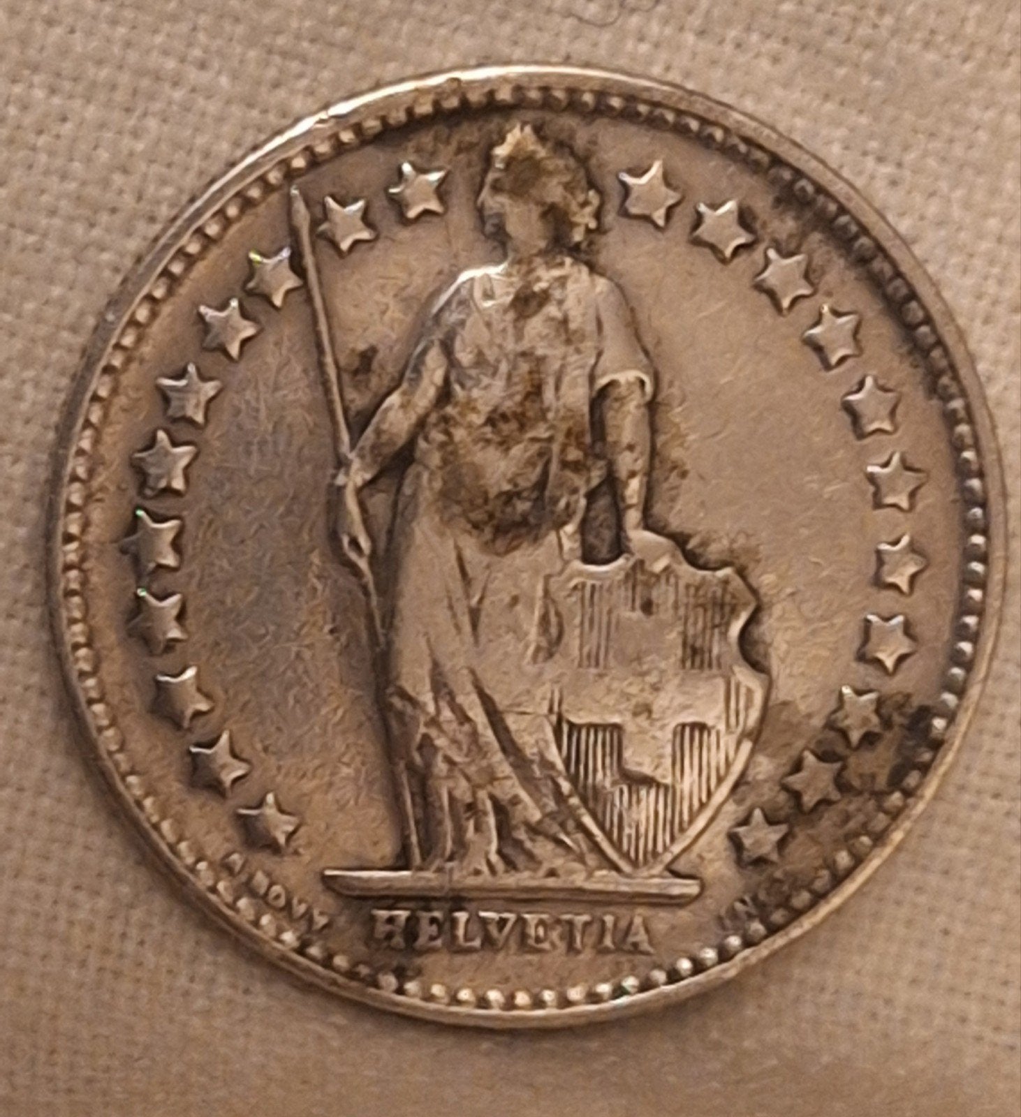 Zilveren Zwitserse halve frank munt 1904, Verzenden, België, Losse munt, Zilver
