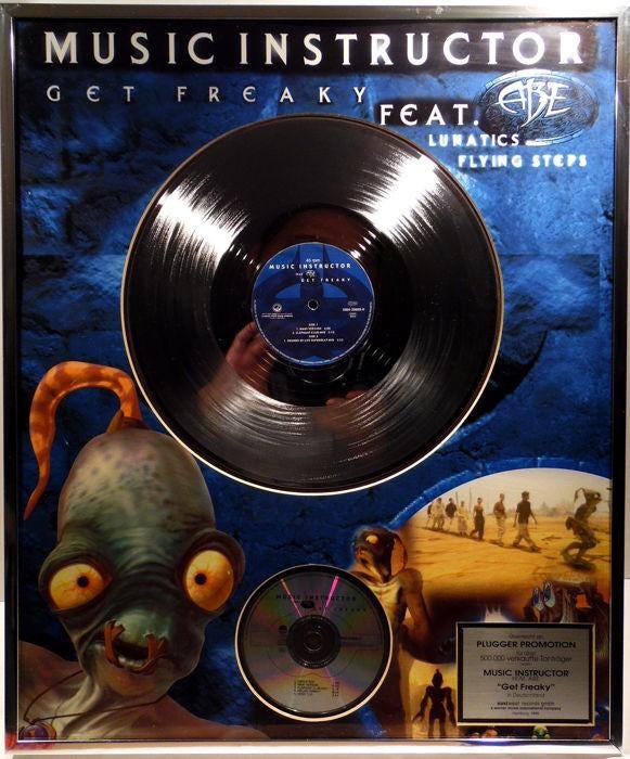 Music Instructor - Get Freaky - rare German GOLD Music Award, Ophalen of Verzenden, Gebruikt, Poster, Artwork of Schilderij