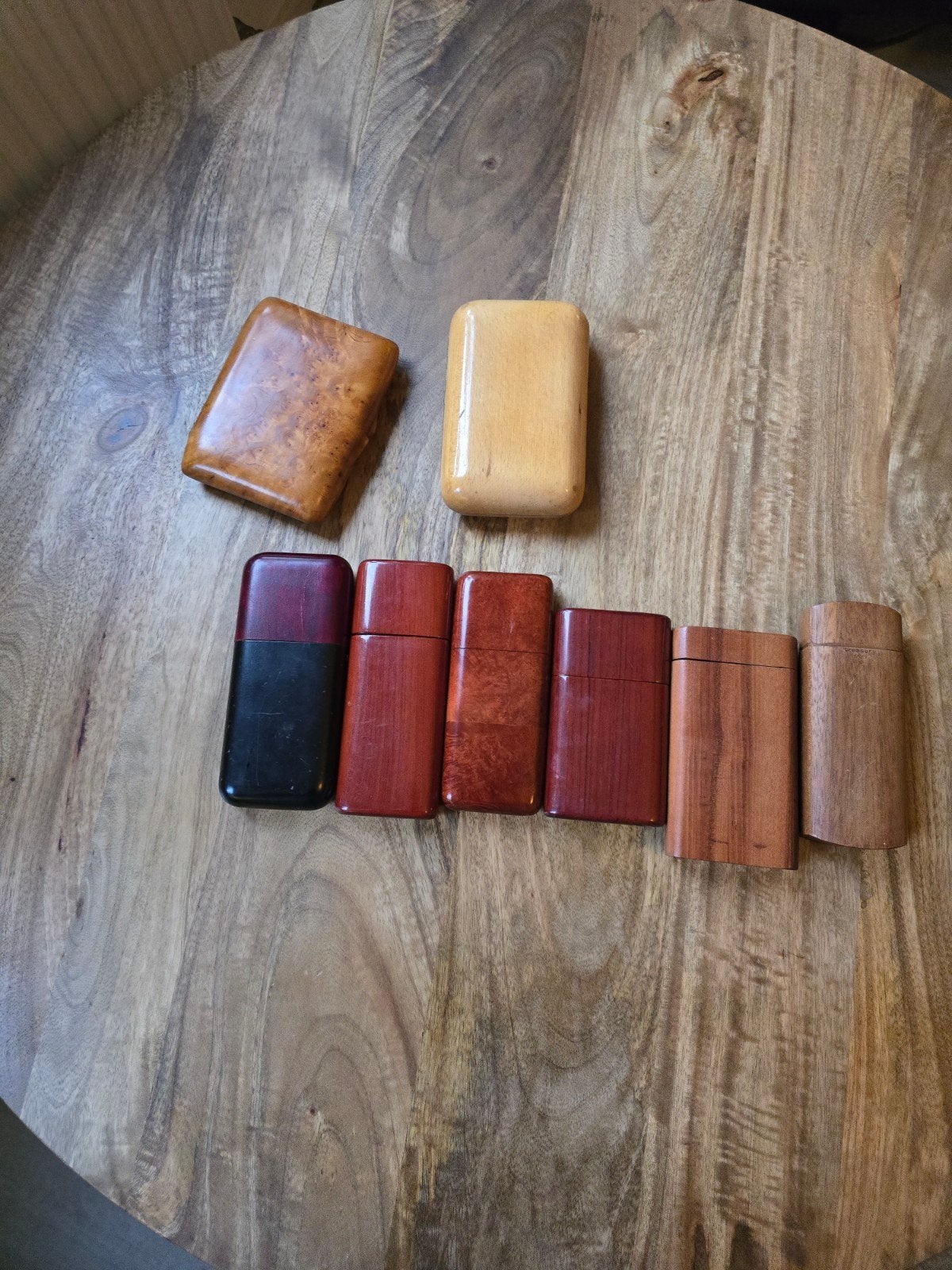 Diverse houten sigarenkokers - Set van 8, Ophalen of Verzenden, Gebruikt