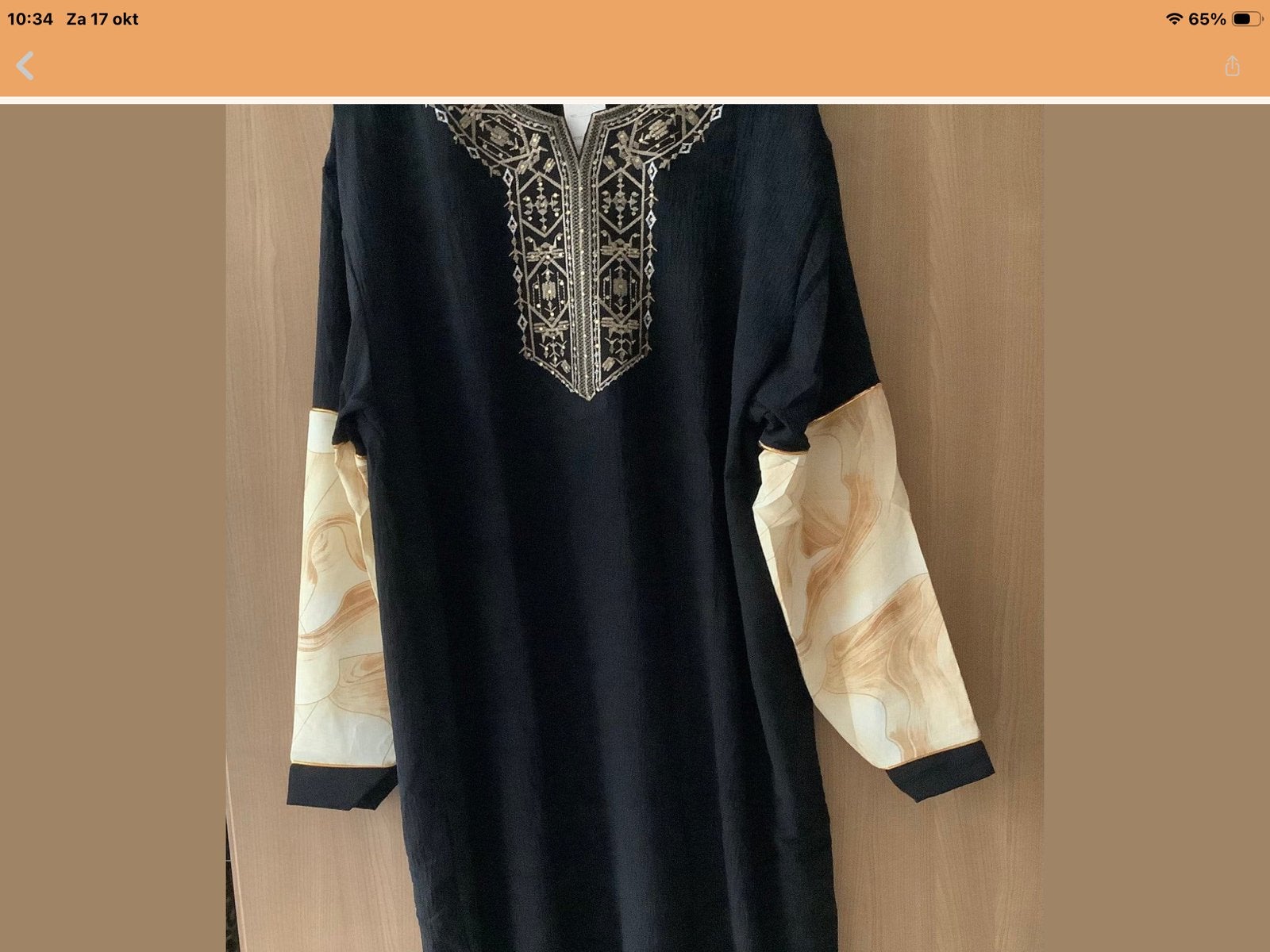 Mooie Kaftan Zwart/Goud - Maat XXXL, Kleding | Dames, Verzenden, Zwart, Maat 46/48 (XL) of groter, Nieuw
