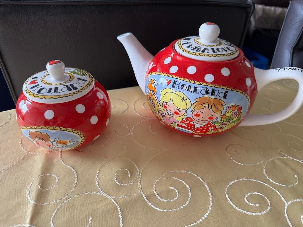 Blond Amsterdam theepot en suikerpot, Ophalen, Gebruikt, Blond Amsterdam, Keramiek