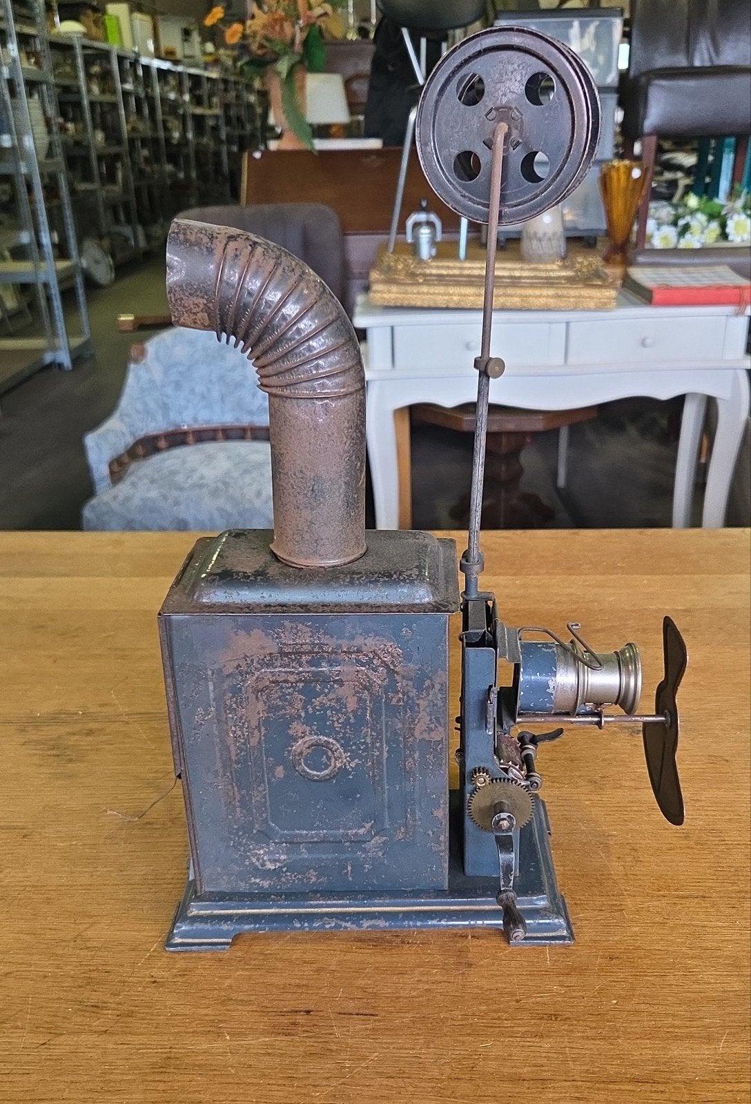 Antieke speelgoedkinematograaf toverlantaarn, Ophalen of Verzenden