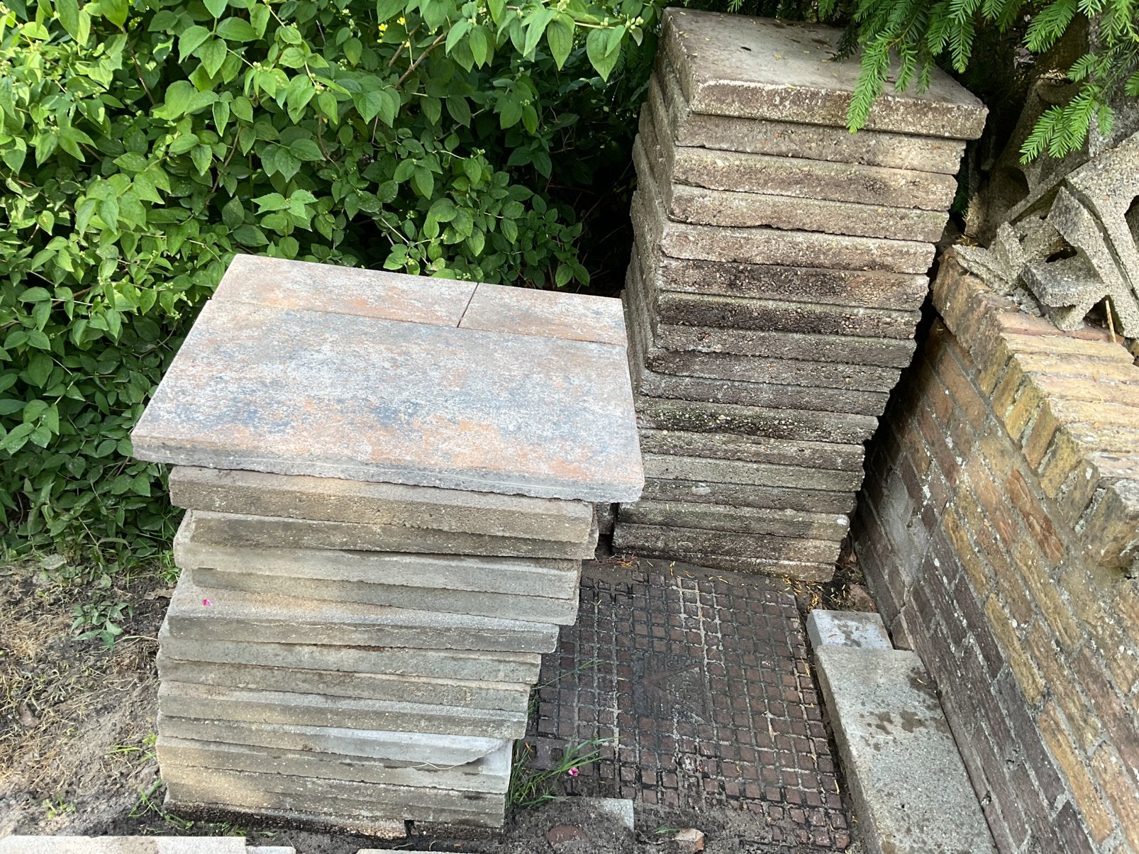 Tegels 23 stuks 50/50cm, Ophalen of Verzenden, Gebruikt, Beton, Terrastegels
