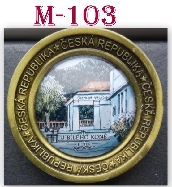 M103 koelkastmagneet tsjechiē hotel u bílého koně, Ophalen of Verzenden
