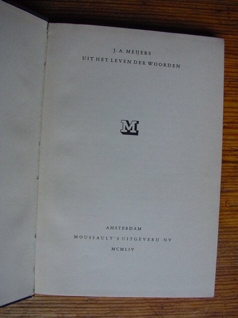 Uit het leven der woorden, J.A. Meijers, Ophalen of Verzenden, Gelezen, Nederland