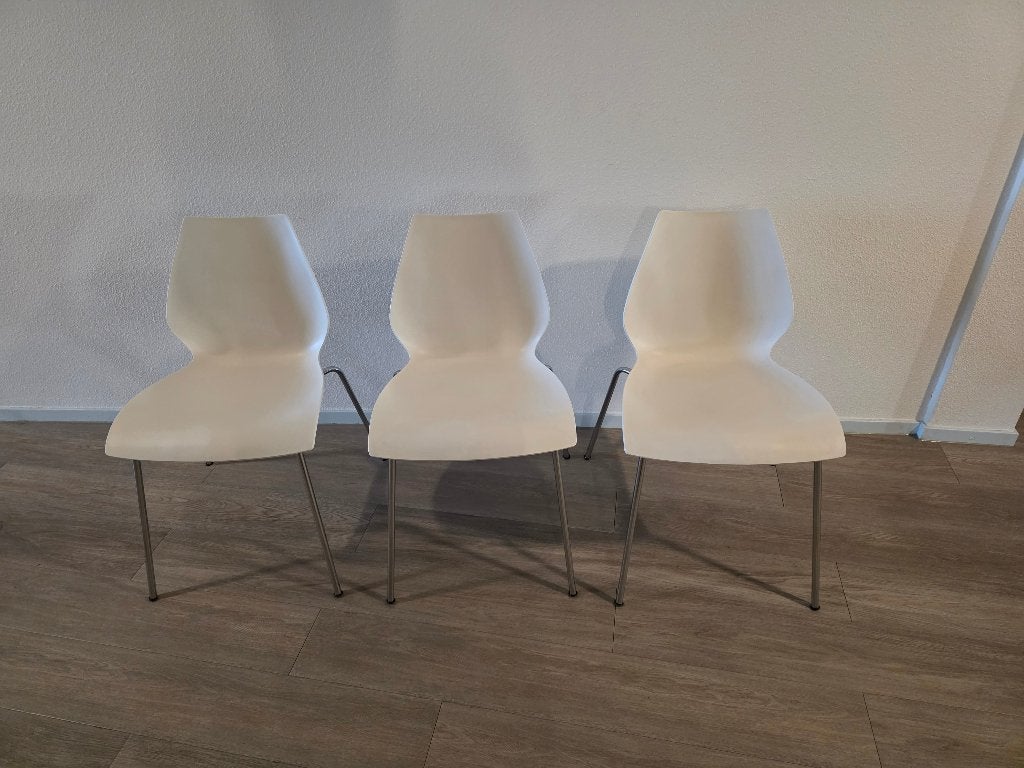 Eetkamerstoelen Maui Kartell Wit, Huis en Inrichting, Ophalen, Maui kartell, Drie, Wit