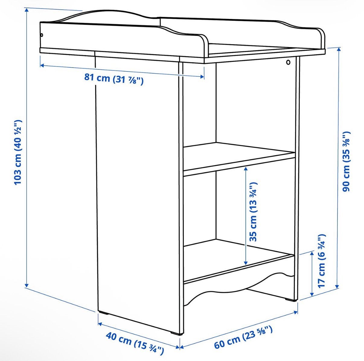 Ikea baby commode/changing table, Ophalen, Minder dan 160 cm, 190 cm of minder, Zo goed als nieuw