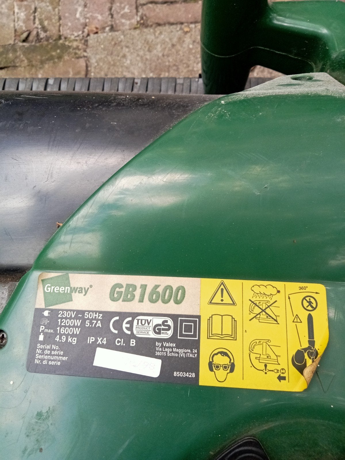 Greenway GB1600 Bladblazer/Bladzuiger 1600W, Tuin en Terras, Bladblazers, Gebruikt, Met opvangzak, Handgedragen, Elektrisch