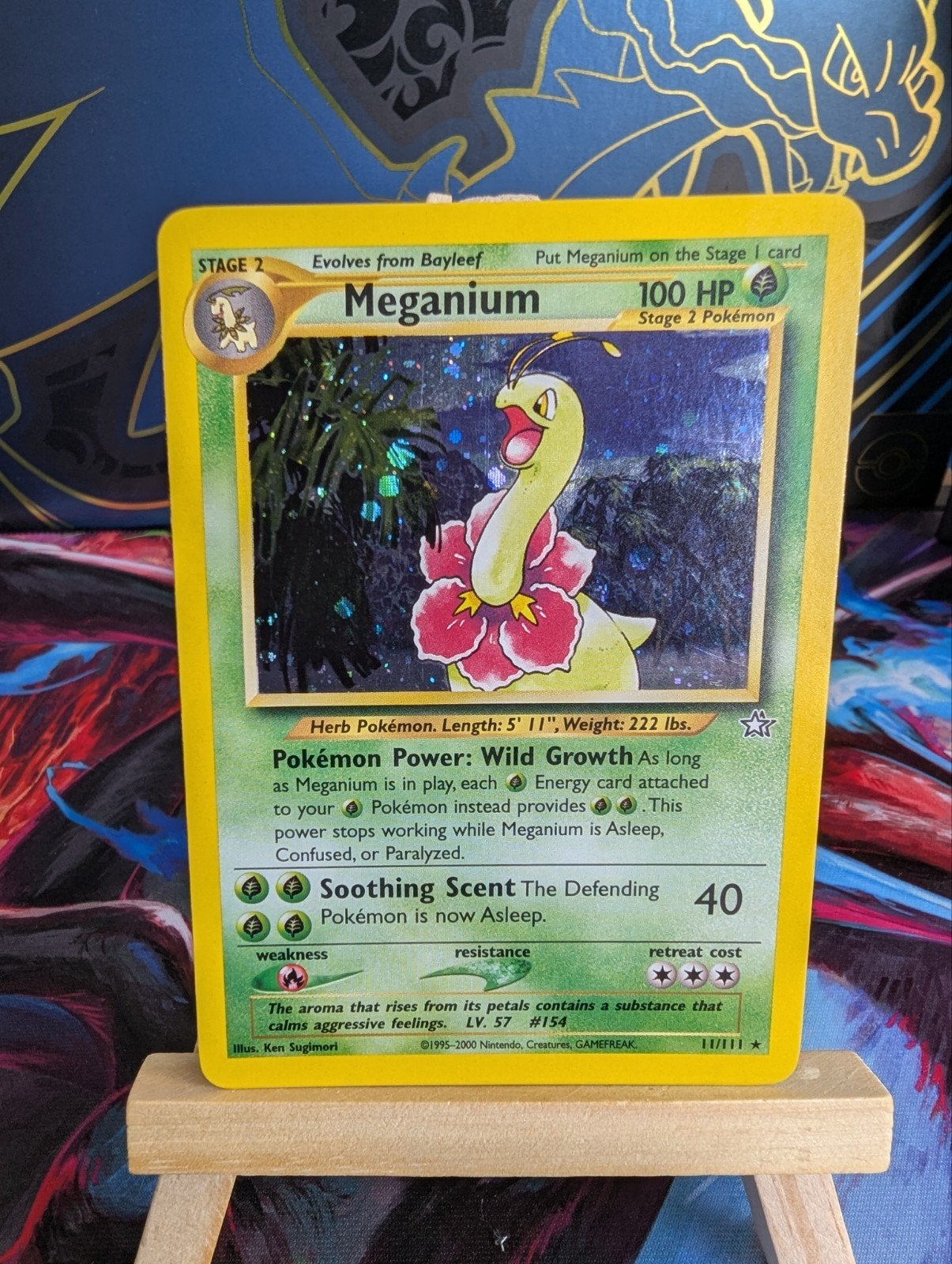 Meganium 11/111 Neo Genesis Holo, Ophalen of Verzenden, Gebruikt, Losse kaart, Foil