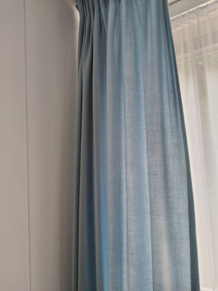 blauwe overgordijnen, Ophalen, Gebruikt, Blauw, 200 cm of meer