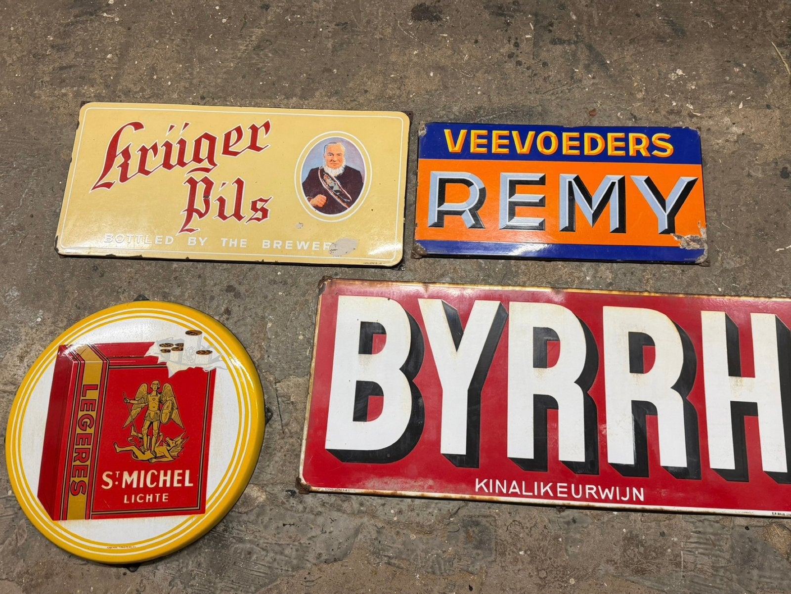 Emaille reclameborden, Ophalen, Reclamebord, Gebruikt, M